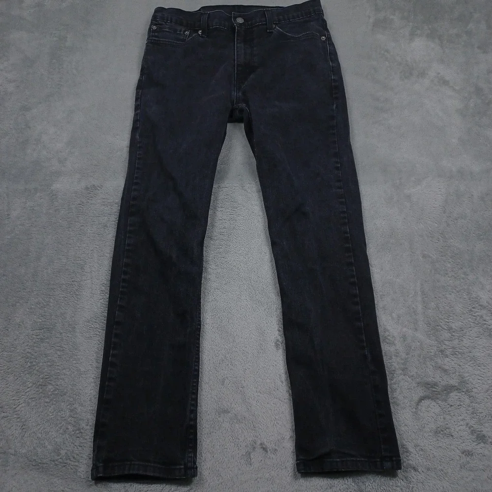 Levis 511 Jeans Mens 30x29‎ Black Slim Fit Denim Modern Distressed Pockets